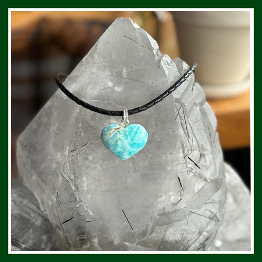 Blue Aragonite Heart pendant